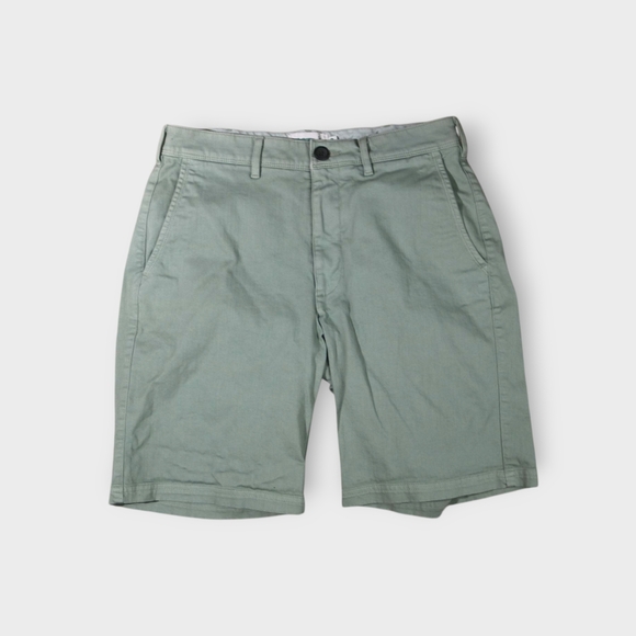 Wellen Shorts Mens Size 31 Green Chino Flat Front Casual 9 Inseam Huckberry Golf - Picture 1 of 6
